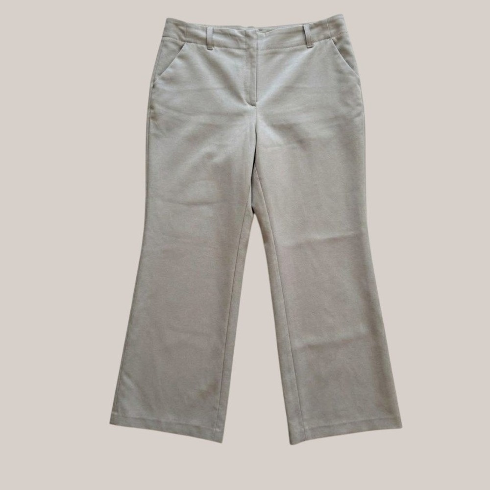 Gray Mid Rise Wide Leg Dress Pants Size 12 Business Casual Preppy Classy